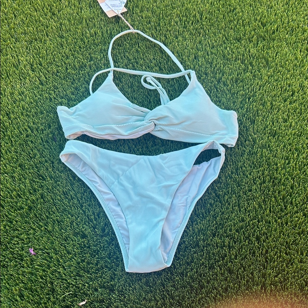 Light Blue Twist Front Bikini Set - Women Swim Bikini - Picture 1 of 1